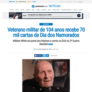 A complete backup of gazetaweb.globo.com/portal/noticia/2020/02/veterano-militar-de-104-anos-recebe-70-mil-cartas-de-dia-dos-nam