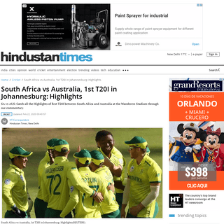 South Africa vs Australia, 1st T20I in Johannesburg-â€‰Highlights - cricket - Hindustan Times