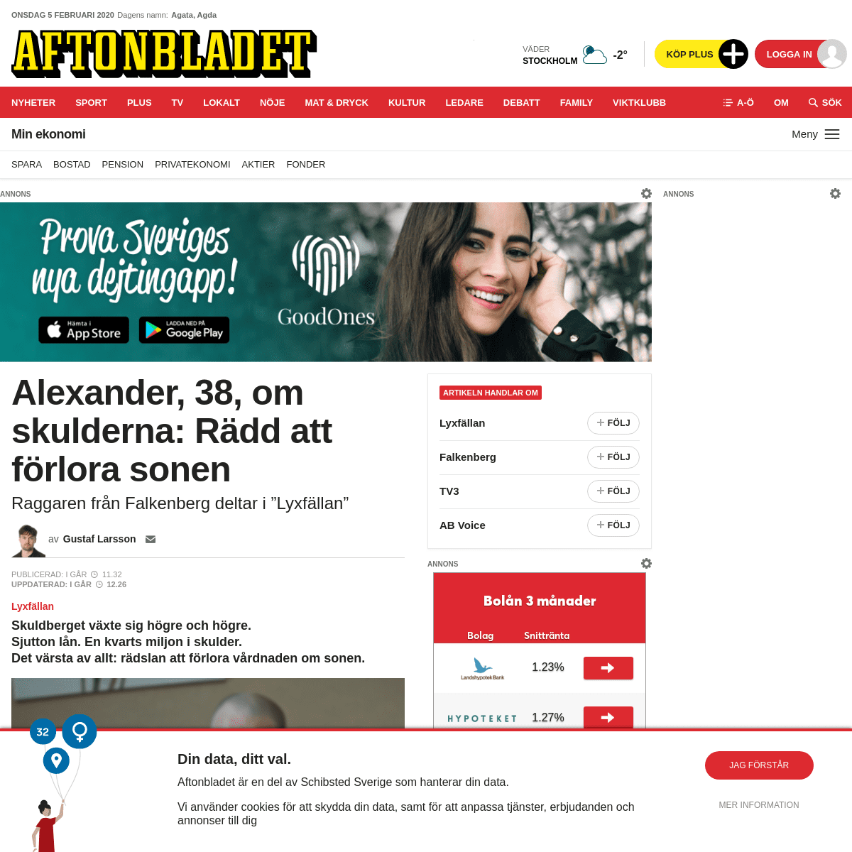 A complete backup of www.aftonbladet.se/minekonomi/a/8moKGw/alexander-38-om-skulderna-radd-att-forlora-sonen