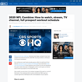 2020 NFL Combine- How to watch, stream, TV channel, full prospect workout schedule - CBSSports.com