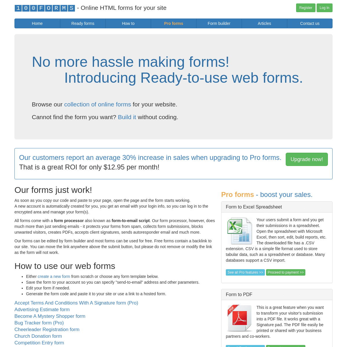 A complete backup of 100forms.com