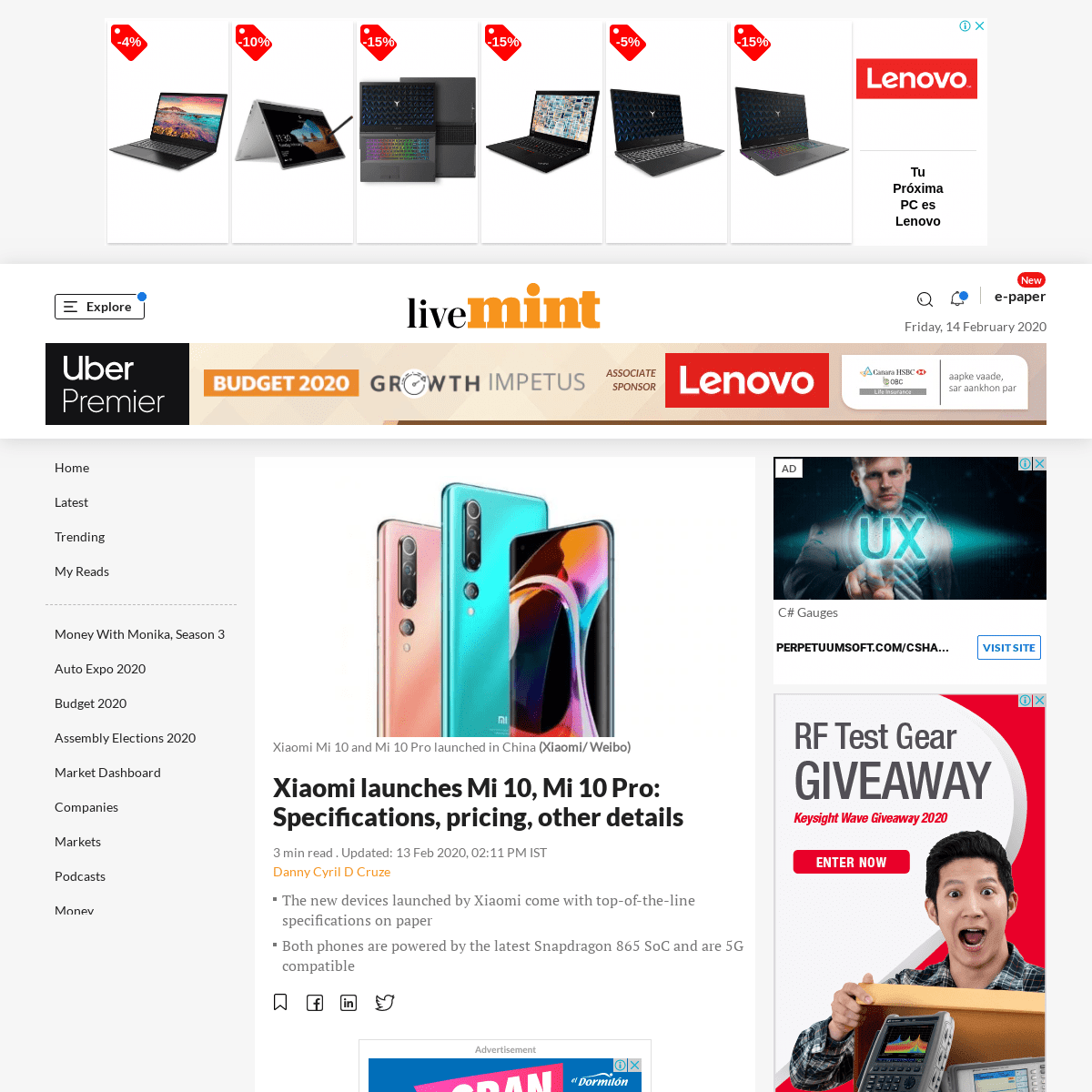A complete backup of www.livemint.com/technology/tech-news/xiaomi-launches-mi-10-mi-10-pro-specifications-pricing-other-details-