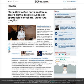 A complete backup of www.ilmessaggero.it/italia/maria_grazia_cucinotta_malore_come_sta_teatro_castellamare_di_stabia_oggi_news-5