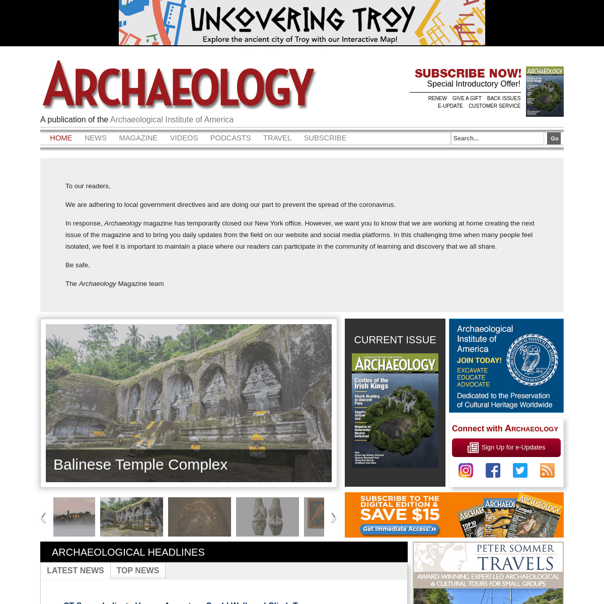 A complete backup of archaeology.org