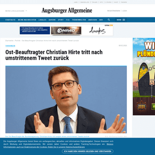 A complete backup of www.augsburger-allgemeine.de/politik/Ost-Beauftragter-Christian-Hirte-tritt-nach-umstrittenem-Tweet-zurueck
