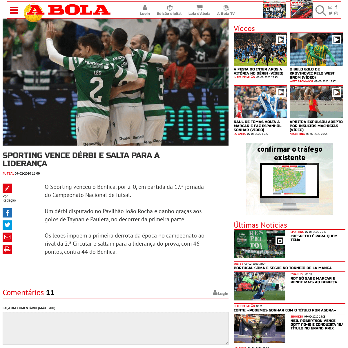 A complete backup of www.abola.pt/nnh/2020-02-09/futsal-sporting-vence-derbi-e-salta-para-a-lideranca/828484