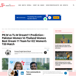A complete backup of thesportsrush.com/pk-w-vs-tl-w-dream11-prediction-pakistan-women-vs-thailand-women-best-dream-11-team-for-i