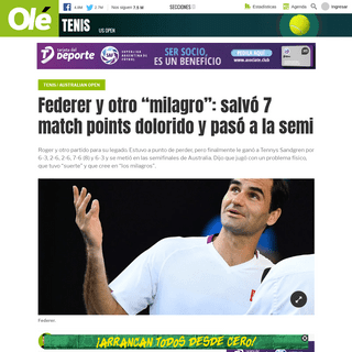 A complete backup of www.ole.com.ar/tenis/federer-roger-tennys-sandgren-australia-salvo-match-points-dolor_0_OpDR5avU.html