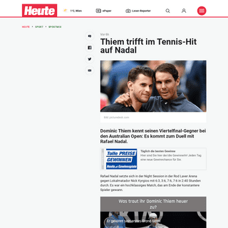 Thiem trifft im Tennis-Hit auf Nadal - Sportmix - heute.at