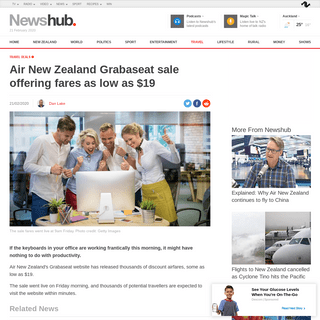A complete backup of www.newshub.co.nz/home/travel/2020/02/air-new-zealand-grabaseat-sale-offering-fares-as-low-as-19.html