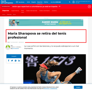 A complete backup of www.rcnradio.com/deportes/tenis/maria-sharapova-se-retira-del-tenis-profesional