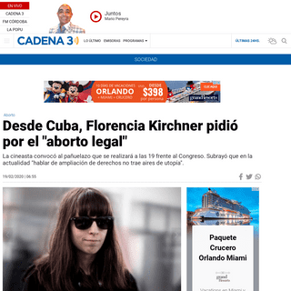 Desde Cuba, Florencia Kirchner pidiÃ³ por el -aborto legal- - Noticias - Cadena 3 Argentina
