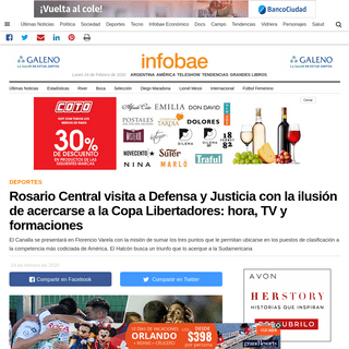 A complete backup of www.infobae.com/deportes-2/2020/02/24/rosario-central-visita-a-defensa-y-justicia-con-la-ilusion-de-acercar