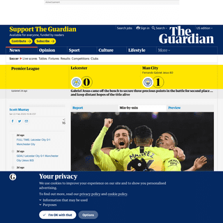A complete backup of www.theguardian.com/football/live/2020/feb/22/leicester-v-manchester-city-premier-league-live