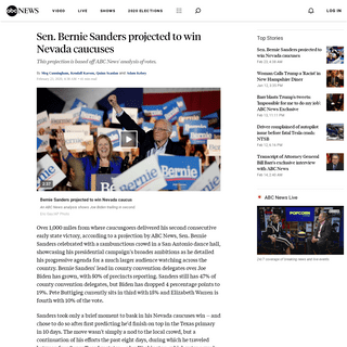 A complete backup of abcnews.go.com/Politics/sen-bernie-sanders-projected-winner-nevada-caucuses-live/story?id=69122399