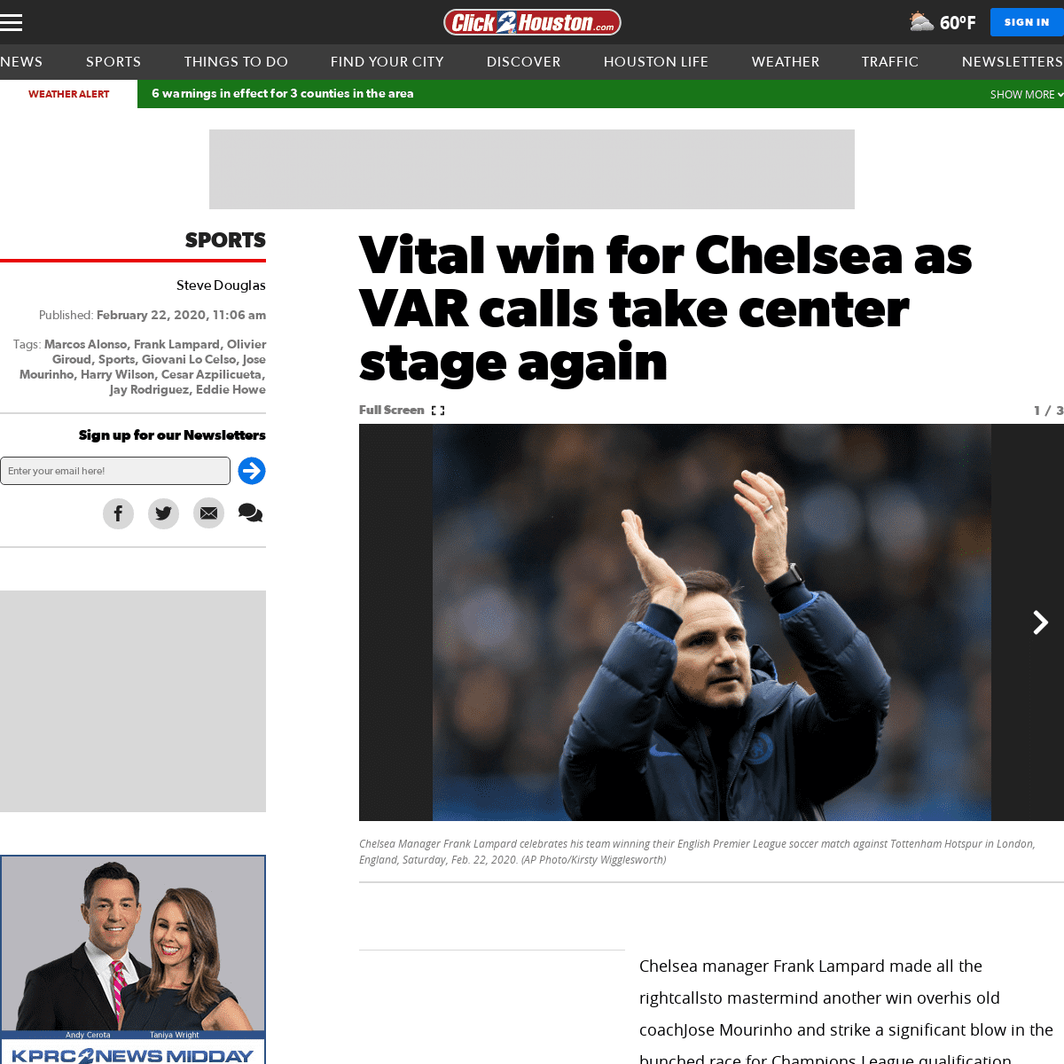 A complete backup of www.click2houston.com/sports/2020/02/22/big-win-for-chelsea-as-var-calls-take-center-stage-again/