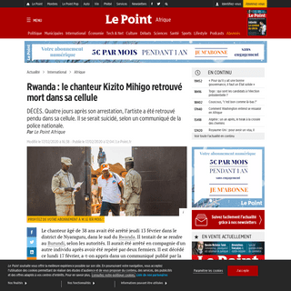 A complete backup of www.lepoint.fr/afrique/rwanda-le-chanteur-kizito-mihigo-retrouve-mort-dans-sa-cellule-17-02-2020-2363032_38