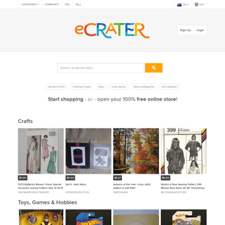 eCRATER AU - online marketplace, get a free online store