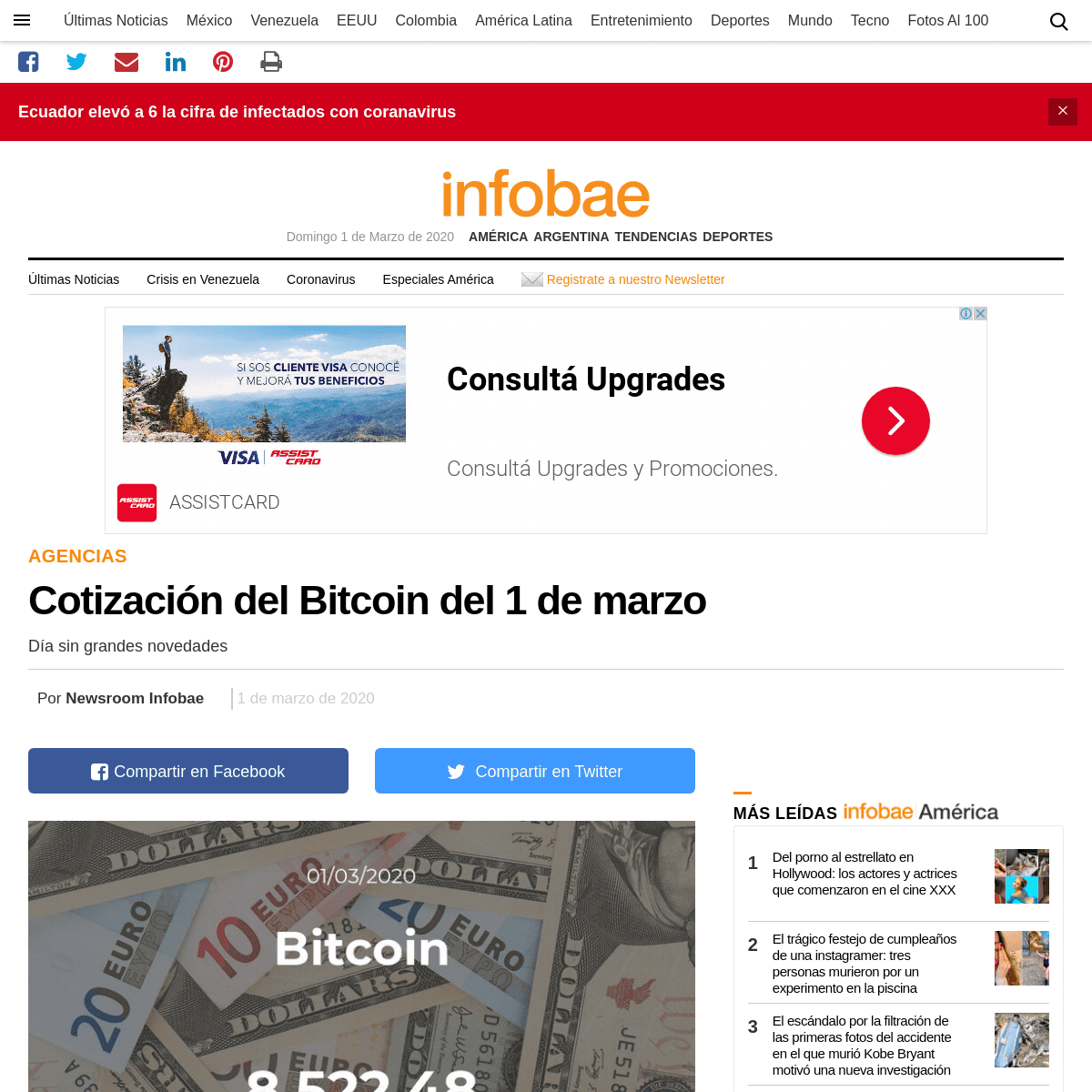 A complete backup of www.infobae.com/america/agencias/2020/03/01/cotizacion-del-bitcoin-del-1-de-marzo/