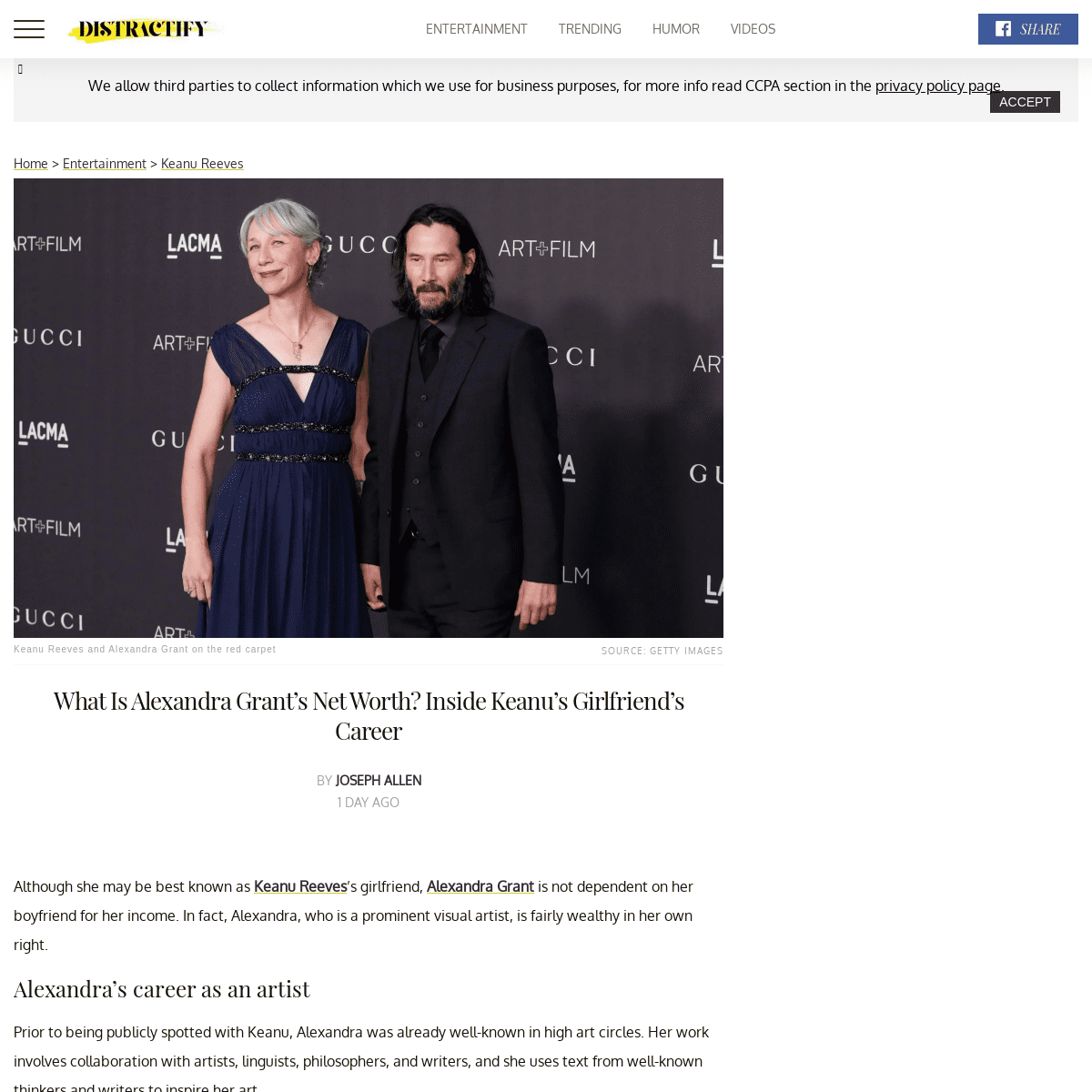 A complete backup of www.distractify.com/p/alexandra-grant-keanu-reeves-net-worth