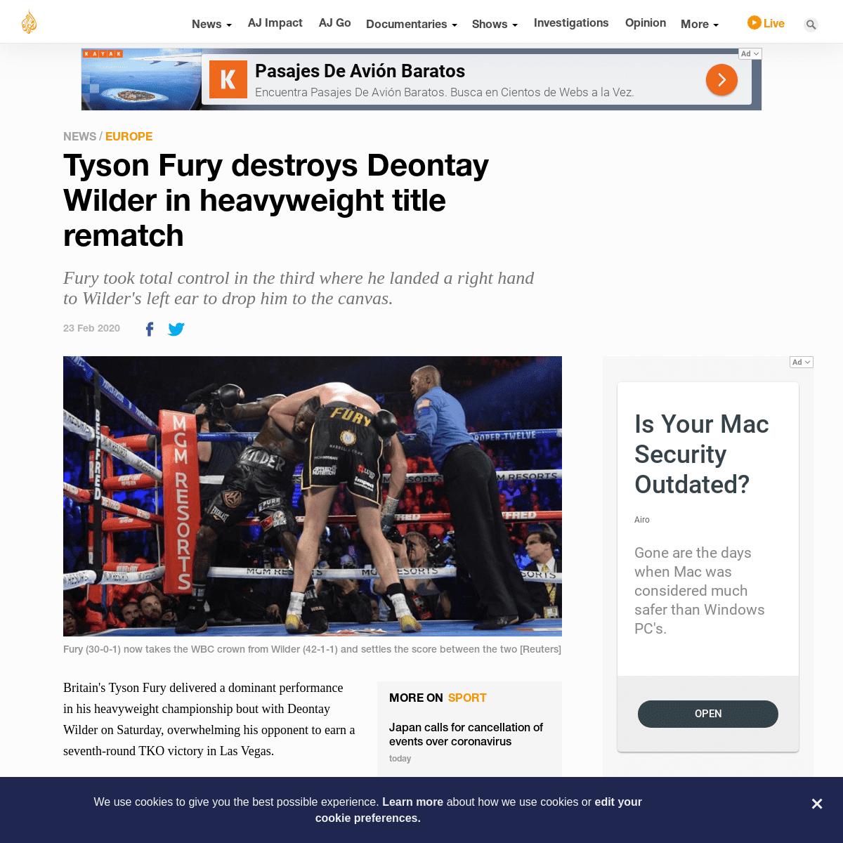 A complete backup of www.aljazeera.com/news/2020/02/tyson-fury-destroys-deontay-wilder-heavyweight-title-rematch-200223062747589