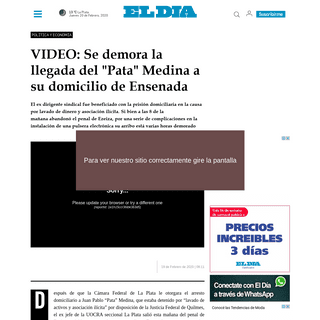 A complete backup of www.eldia.com/nota/2020-2-19-8-11-0-el-pata-medina-ya-salio-del-penal-de-ezeiza-y-es-inminente-el-traslado-