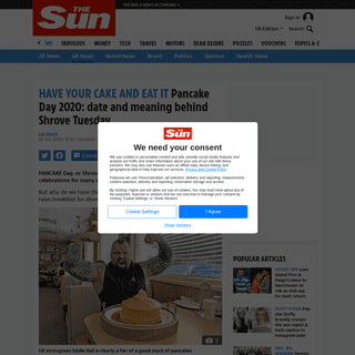 A complete backup of www.thesun.co.uk/news/10946413/pancake-day-2020-shrove-tuesday/