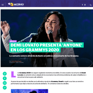 Demi Lovato presenta 'Anyone' en los GRAMMYs 2020 - NaciÃ³n Rex