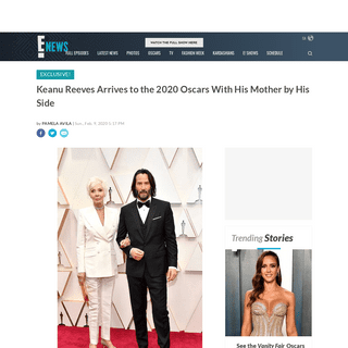 A complete backup of www.eonline.com/ca/news/1121233/keanu-reeves-arrives-to-the-2020-oscars-with-his-mother-by-his-side