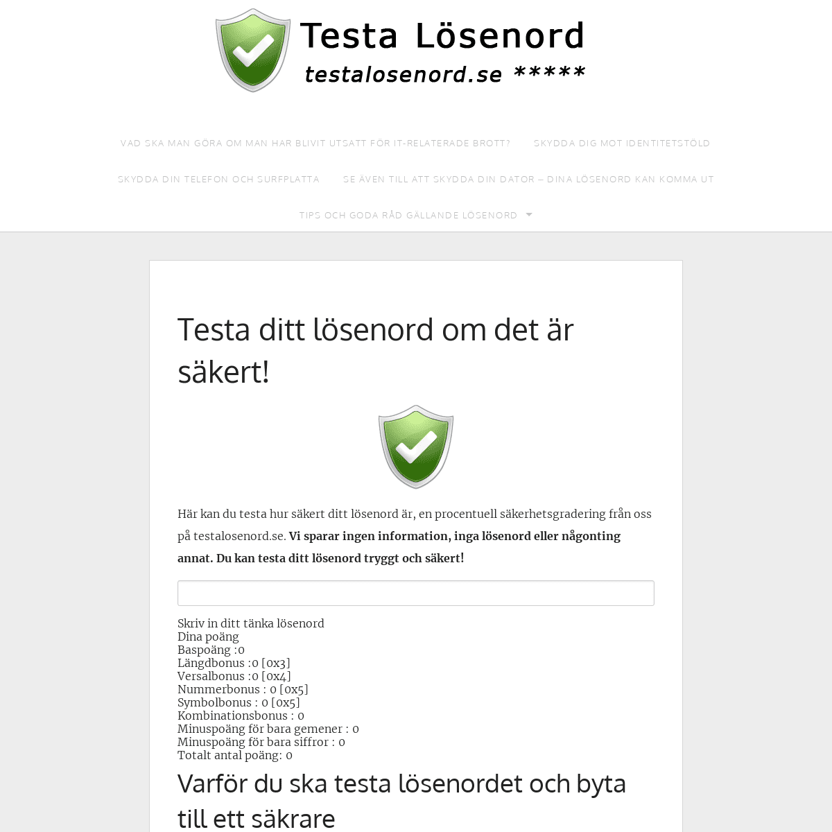 A complete backup of testalosenord.se