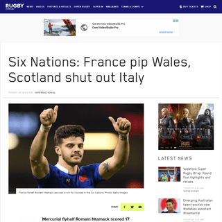 Six Nations- France pip Wales, Scotland shut out Italy - RUGBY.com.au