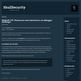 SkullSecurity Â» Adventures In Security