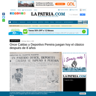 A complete backup of www.lapatria.com/deportes/once-caldas-y-deportivo-pereira-juegan-hoy-el-clasico-despues-de-8-anos-453786