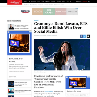 Demi Lovato, BTS, Billie Eilish Top Social Media During Grammys 2020 - Hollywood Reporter