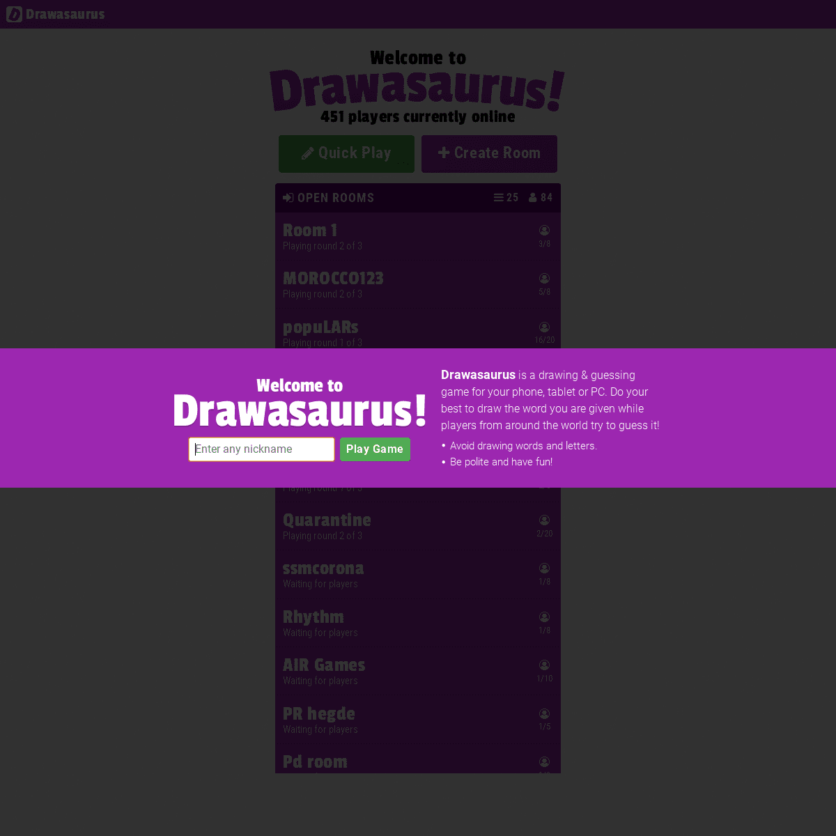 Drawasaurus - Multiplayer drawing & guessing - Archived 2022-01-13