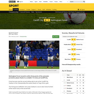Cardiff City 0-1 Nottingham Forest- Tiago Silva goal seals Forest win - BBC Sport