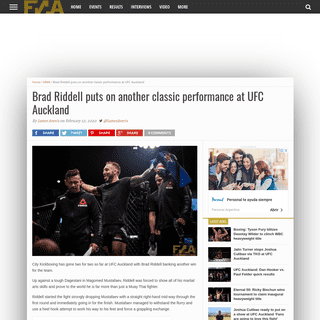 Brad RiddellÂ puts on another classic performance at UFC Auckland â€“ Fight News Australia