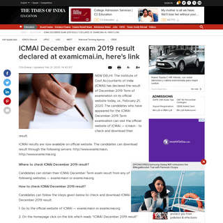 A complete backup of timesofindia.indiatimes.com/home/education/news/icmai-december-exam-2019-result-to-be-declared-today/articl