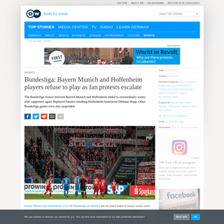 Bundesliga- Bayern Munich and Hoffenheim players refuse to play as fan protests escalate - Sports- German football and major int