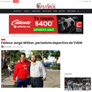 Fallece Jorge Witker, periodista deportivo de TUDN - Futbol RF