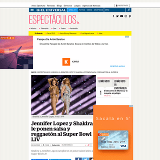 Jennifer Lopez y Shakira le ponen salsa y reggaetÃ³n al Super Bowl LIV