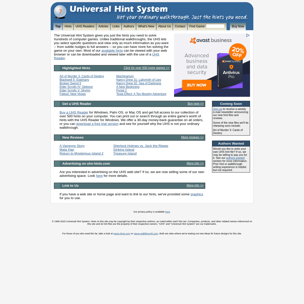A complete backup of uhs-hints.com