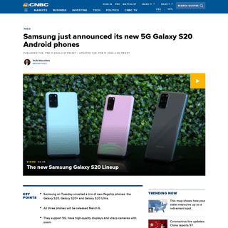 A complete backup of www.cnbc.com/2020/02/11/samsung-galaxy-s20-galaxy-s20-galaxy-s20-ultra-5g-announced-price-release-date.html