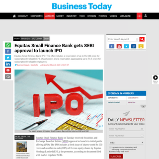 Equitas Small Finance Bank gets SEBI approval to launch IPO