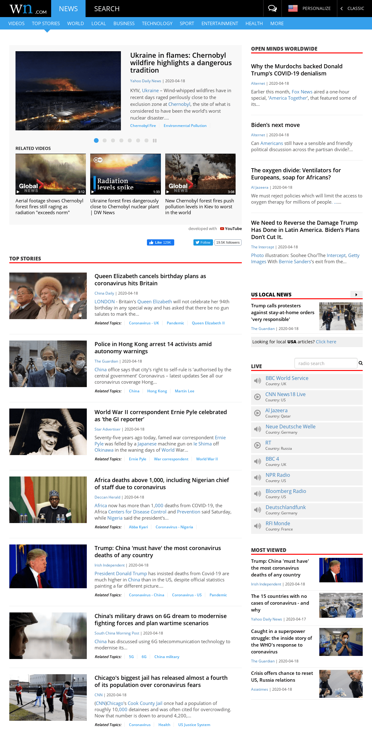 A complete backup of worldnews.com