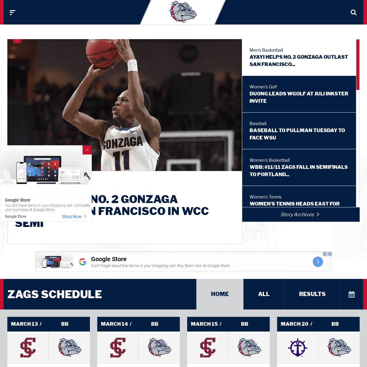 A complete backup of gozags.com