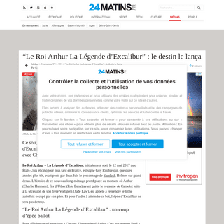 A complete backup of www.24matins.fr/le-roi-arthur-la-legende-dexcalibur-le-destin-le-lanca-1157170