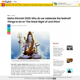 A complete backup of english.jagran.com/lifestyle/maha-shivaratri-2020-why-do-we-celebrate-the-festival-things-to-do-on-this-day