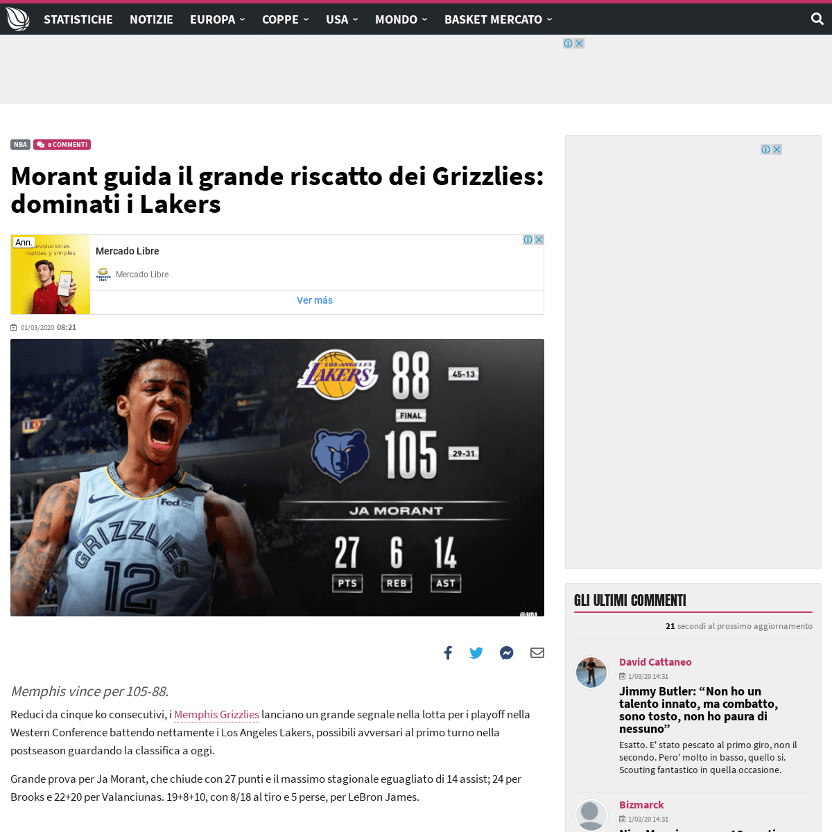 A complete backup of sportando.basketball/morant-guida-il-grande-riscatto-dei-grizzlies-dominati-i-lakers/