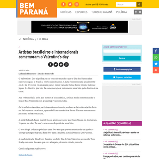 A complete backup of www.bemparana.com.br/noticia/artistas-brasileiros-e-internacionais-comemoram-o-valentines-day-984